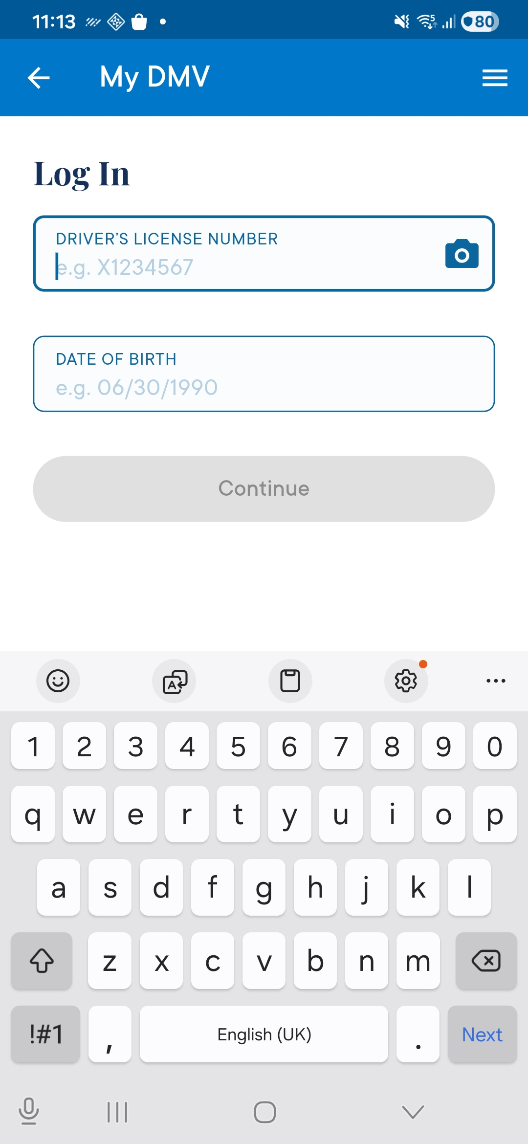 CA DMV App Screenshot