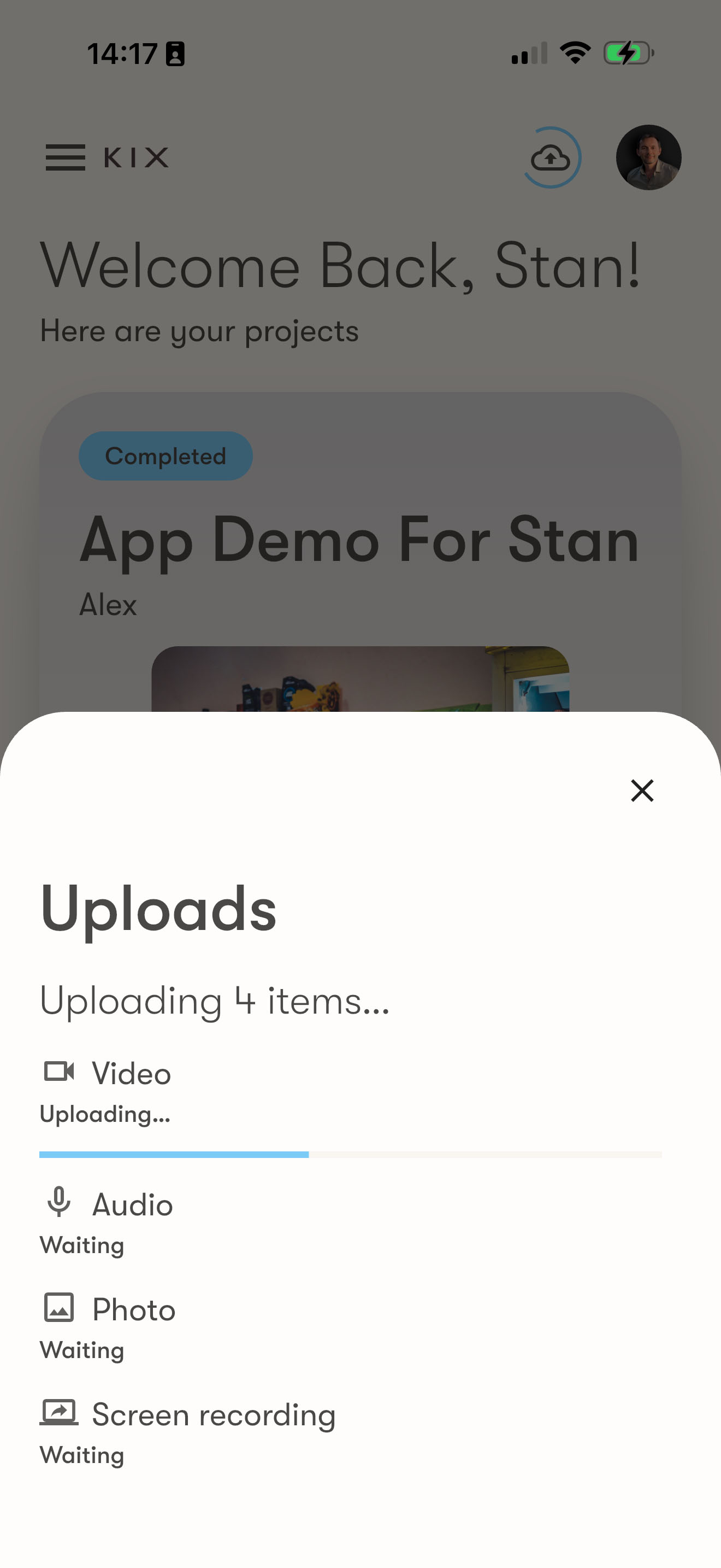 KIX App - Background Uploads